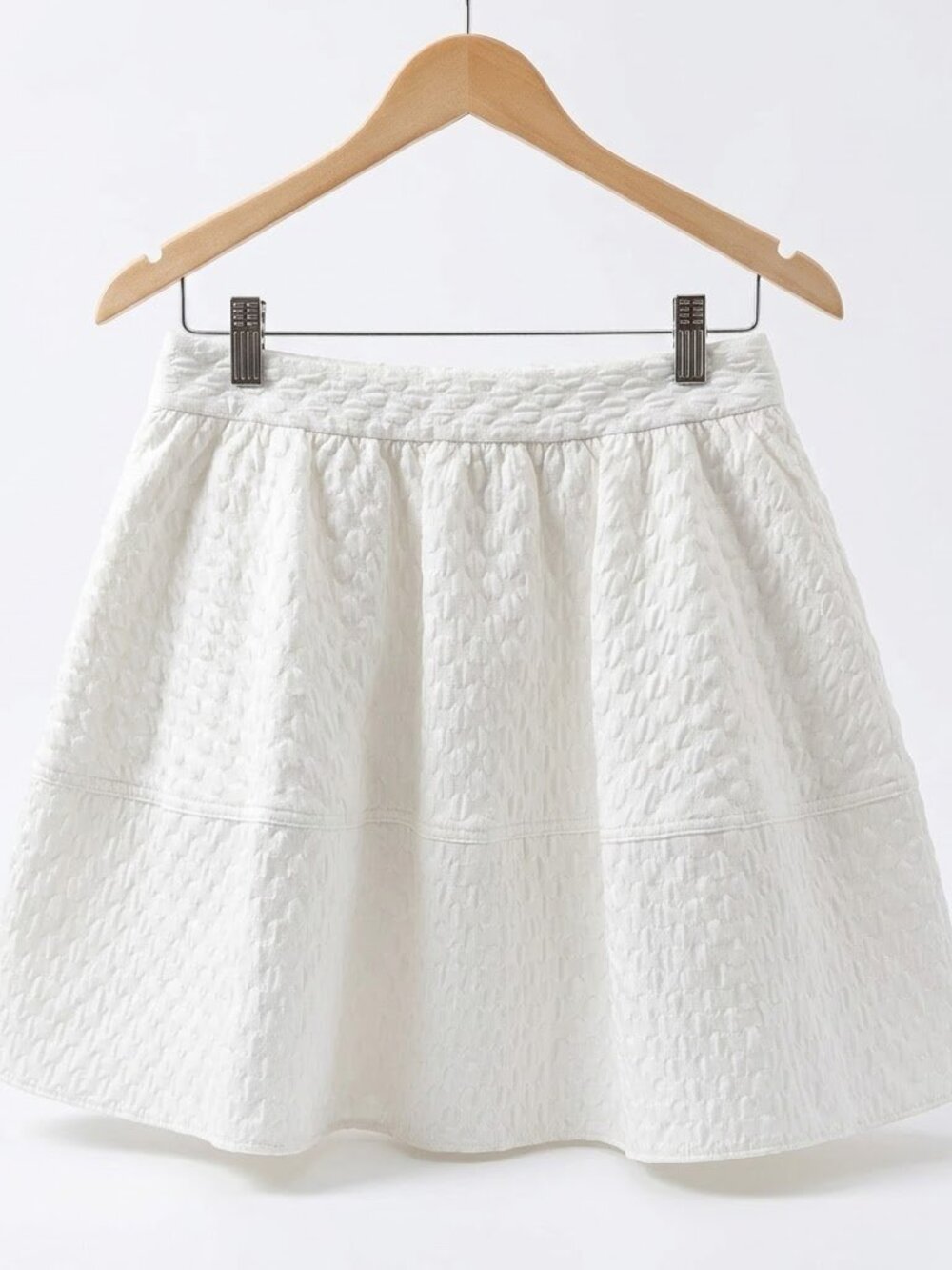 ​NWT Express White Quilted Textured Mini Skirt - Fit & Flare - 4